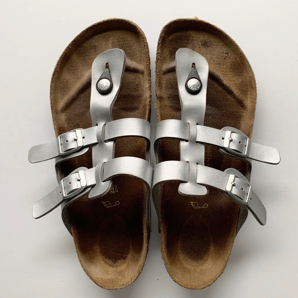 Silver Birkenstock Sandals